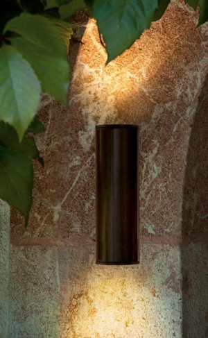 RIGA LED Wandleuchte,Stahl verzinkt, Antik-Braun IP44 2xGU10