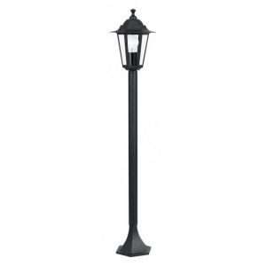 Standleuchte LATERNA E27 IP44 Aluguss schwarz, Glas klar