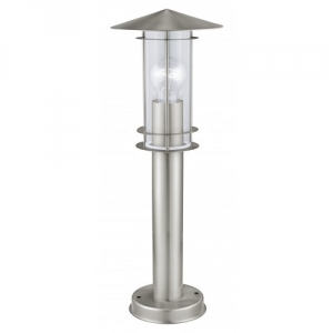 Stehleuchte LISIO E27 IP44 Edelstahl, Glas klar