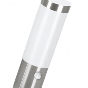 Wandl.+Bewegungsm. HELSINKI E27 IP44 Edelstahl, Kunstst.wei�