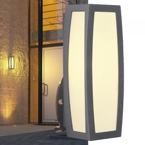 MERIDIAN Wandleuchte Aluminium/PC anthrazit E27 LED IP54