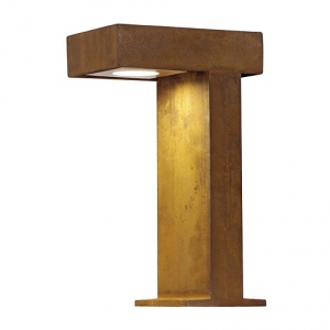 RUSTY Wegeleuchte Alum./FeCSi-Stahl gerostet, GX53, H:40cm