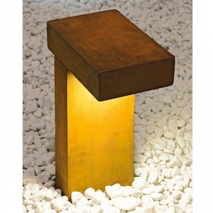 RUSTY Wegeleuchte Alum./FeCSi-Stahl gerostet, GX53, H:40cm