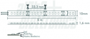 LED STRIP 3528, 176Led/m, 24Vdc, 14,4W/m, 1570lm, 4000K, RA>90,
