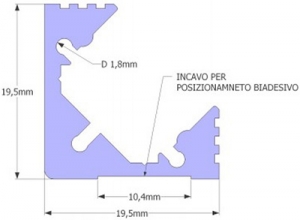 Aluminium Eckprofil LED 19,5x19,5mm