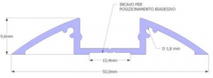 Profilo in alluminio LED 50x9,6mm curvato