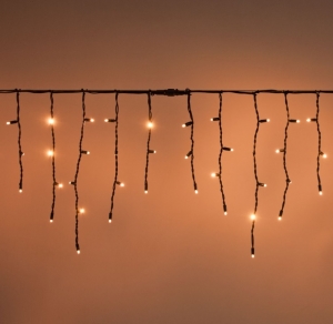 ICE LIGHT 3 x 0,5 m verlngerbar bis 60 m / 114 Maxi Leds warmweiss - Kabel grn