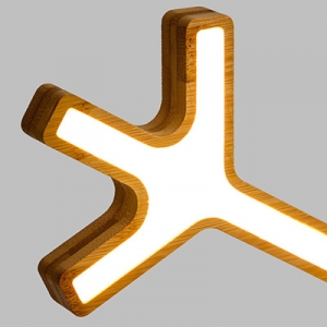 Schneeflocke aus Naturholz, 30 cm, warmwei�e LED, f�r den Innenbereich