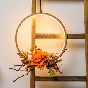 Naturholzring �37 cm  warmwei�e LED