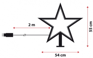 Stern mit Standfuss 54x55x16 cm