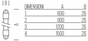 Tubo LED T8 VETRO 9W 3000K 60cm 250� 900lm