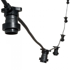Lichterkette Profi Schwarzes Kabel 5 m, 16 E27-Fassungen
