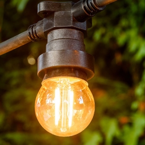 Lichterkette Profi Schwarzes Kabel 5 m, 16 E27-Fassungen