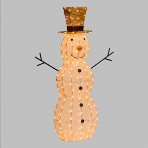 3D Light Cream & Brown Schneemann h 120 cm, 260 LEDs Extra Warmwei�