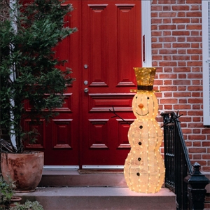 3D Light Cream & Brown Schneemann h 120 cm, 260 LEDs Extra Warmwei�
