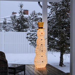 3D Light Cream & Brown Schneemann h 150 cm, 320 LEDs Extra Warmwei�