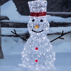 Schneemann weiches Akryl, 70 cm, 160 LEDs kaltwei�