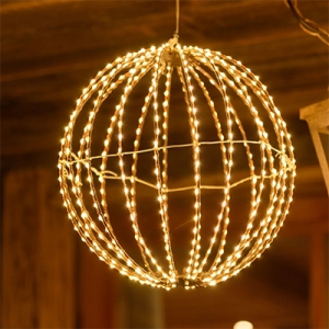 Leuchtkugel aus Kupferdraht mit warmwei�en LEDs (30 cm)