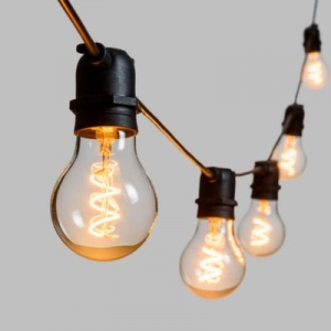 Lichterkette 5 m, 10 lampen � 60 mm, warmwei�e LED-Spiral Filament