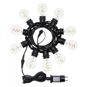 Catena con 10 lampadine goccia, led multicolor a spirale