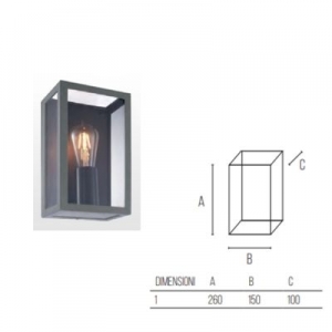 Wandleuchte Laterna E27 20W 260x150x100mm