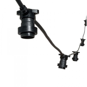 LICHTERKETTE PROFI SCHWARZES KABEL 5 M, 5 E27-FASSUNGEN