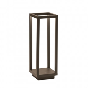LAMPADA DA TAVOLO CON BASE DI RICARICA, CORTEN, RICARICABILE E DIMMERABILE