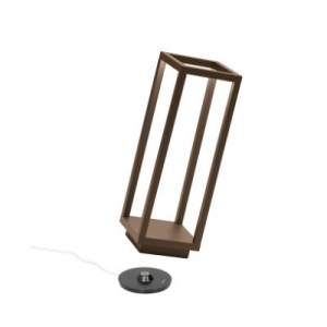 LAMPADA DA TAVOLO CON BASE DI RICARICA, CORTEN, RICARICABILE E DIMMERABILE