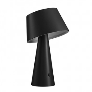 Wiederaufladbare Solar-Tischlampe schwarz schwenkbarer Lampenschirm
