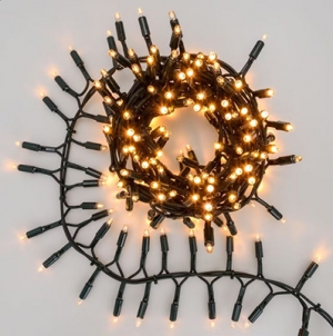 Lichterkette, 4m, 200 maxiled, warmwei�, verl�ngerbares gr�nes Kabel, IP67