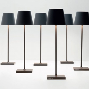 Tischleuchte Poldina 6er-Set,anthrazit, wiederaufladbar, dimmbar