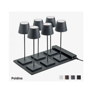Tischleuchte Poldina 6er-Set,anthrazit, wiederaufladbar, dimmbar
