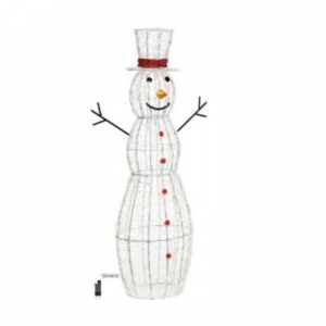 Schneemann aus Acryl  H�he 150 cm kaltwei�es LED-Licht