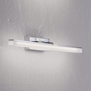 LED-Wandleuchte Bad IP44, 10W, 900lm, 3000K-ww, Metall chrom, Glas Acryl satiniert