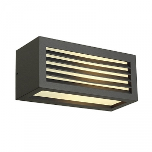 BOX-L Wandleuchte, Aluminium/Acryl anthrazit,E27 LED,IP44