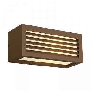 BOX-L Wandleuchte, Aluminium/Acryl rostfarbe,E27 LED,IP44