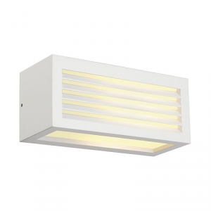 BOX-L Wandleuchte, Aluminium/Acryl rostfarbe,E27 LED,IP44