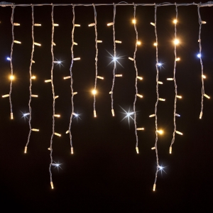 ICE LIGHT 3 x 0,9 m verl�ngerbar bis 45 m / 228 warm-wei�e MaxiLeds mit 36 Flash-Led kw