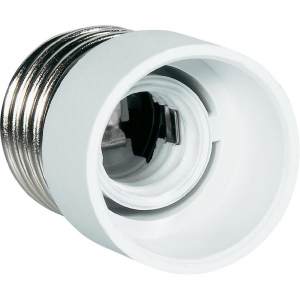 Reduzier-/ Adapter-Fassung, Kunststoff E14 auf E27 Sockel