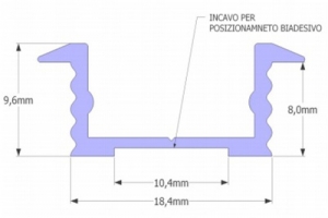 Aluminium Profil LED 24,4x9,6mm
