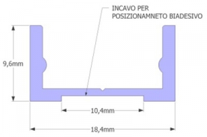 Aluminium Profil LED 18,4x9,6mm