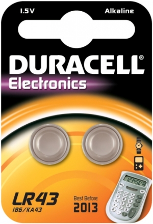 DURACELL Alkaline LR43 1,5V 105mAh, Blister 2 St.