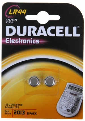 DURACELL Alkaline LR44 1,5V 105mAh, Blister 2 St.