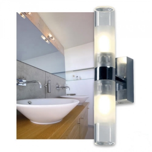 MIBO WALL Wandleuchte Bad 2xG9 Aluminium/Glas teilsatiniert