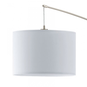 NADINA Stehleuchte Stahl, nickel-matt / Textil wei� E27