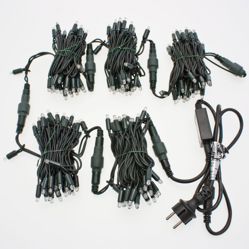 LED Lichterkette 20m 200 MaxiLed kaltweiß Kabel grün Öko Light Service