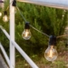 Lampenkette 5m/10 Lampen E27 Glas Ø60mm , Kabel schwarz,5 W, IP44,