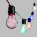 Mehrfarbige Lichterkettekette mit 10  Tropefen-Glühbirnnen
