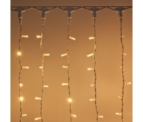 Lichtervorhang 2x1m verlängerbar bis 24 m / 96 Maxi Leds warmweiss - Kabel transparent